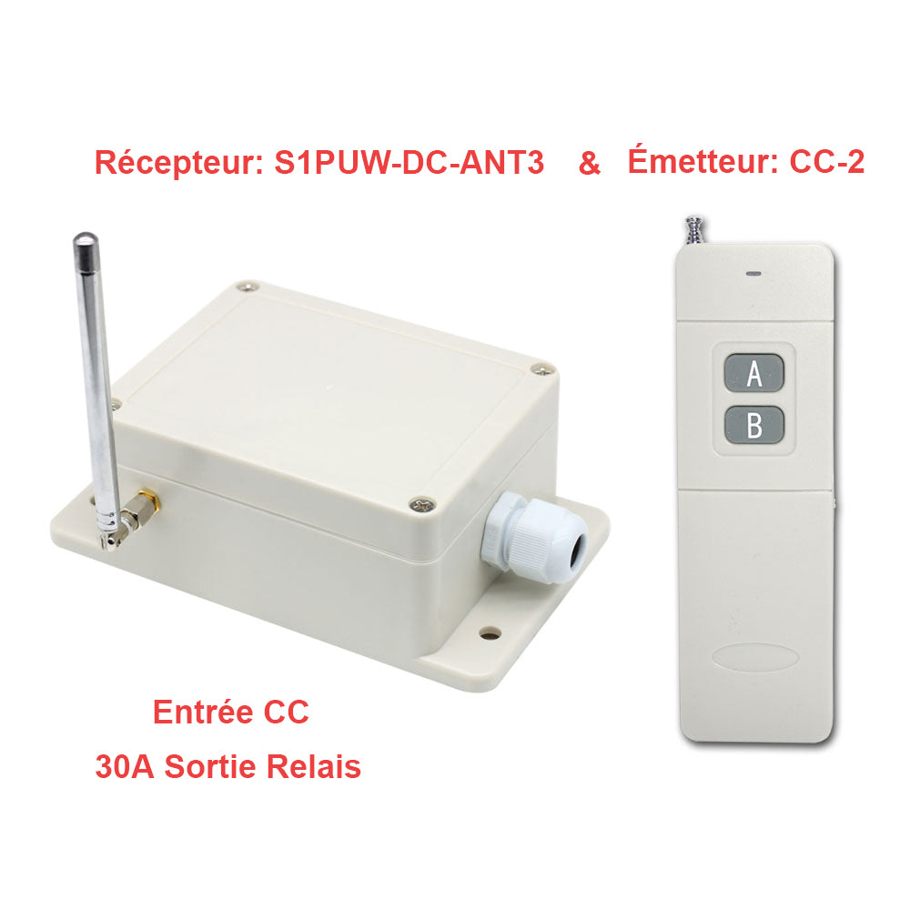 ZONADAH Télécommande Longue Portée 433 MHz – Interrupteur Sans Fil Ultra Puissant Jusqu’à 100m, Compatible Moteurs, Lumières LED, Portes Et Stores