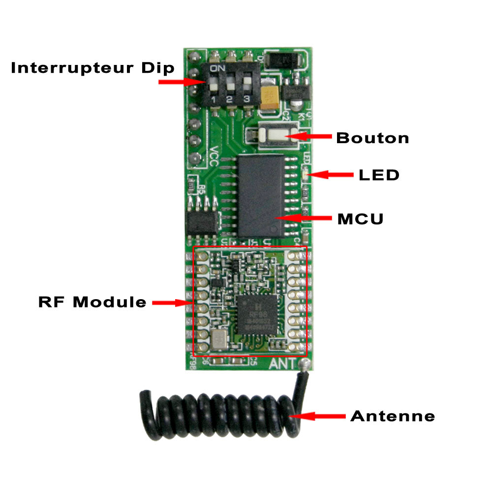 CHICHIYANG Récepteur longue portée 2,4 G 6 canaux avec prise de liaison pour émetteur Spektrum AR6100 Dx5e Dx6i Dx7