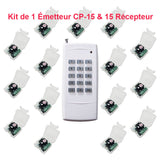 0-99s interrupteur sans fil avec minuterie kit 1 émetteur 15 récepteur