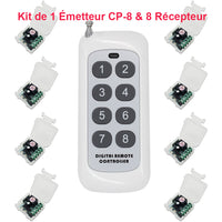 0-99s interrupteur sans fil avec minuterie kit 1 émetteur 8 récepteur