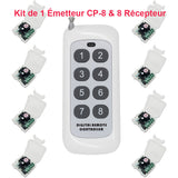 0-99s interrupteur sans fil avec minuterie kit 1 émetteur 8 récepteur