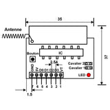 Module de Récepteur Radio Superrégénération Avec Décodeur 5V Haute Niveau Sortie 4 Canaux OOK (Modèle 0020316)