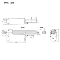 Vérin électrique industriel lourd course 350MM actionneur linéaire 12000N 1200kg (Modèle 0041907)