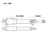 Verin Electrique Petite Taille 50MM Course 188N (19kg) pour Bricolage (Modèle 0041626)
