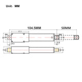 Verin Electrique Petite Taille 50MM Course 188N (19kg) pour Bricolage (Modèle 0041626)
