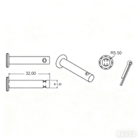 Support de montage fixe C pour verin électrique (Modèle 0043006)