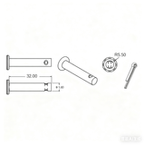 Support de montage fixe C pour verin électrique (Modèle 0043006)