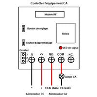 1000M 12 Canaux CC Kit Récepteur Radio & Émetteur 12 Boutons Avec Fonction Temporisé NF / NO 4 Modes de Contrôle (Modèle 0020019)