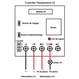 1000M 12 Canaux CC Kit Récepteur Radio & Émetteur 12 Boutons Avec Fonction Temporisé NF / NO 4 Modes de Contrôle (Modèle 0020019)