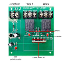 1000M CC 6V/9V/12V/24V interrupteur à distance sans fil à 2 canaux (Modèle 0020200)