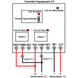 1000M CC 6V/9V/12V/24V interrupteur à distance sans fil à 2 canaux (Modèle 0020200)
