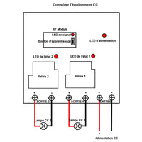 100M 2 Voies Sortie CC 30A Courant de Fonctionnement Maximum Commutateur de Télécommande (Modèle 0020530)