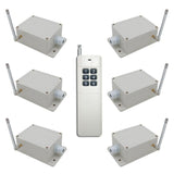 Système de télécommande sans fil RF à une télécommande et six récepteurs CC avec modes de contrôle autoblocage/momentané/interblocage (Modèle 0020431)