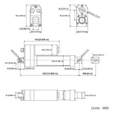 Vérin électrique étanche IP67 course 200MM actionneur linéaire silencieux (Modèle 0041936)