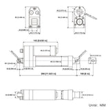 Vérin électrique étanche IP67 course 150MM actionneur linéaire silencieux (Modèle 0041935)