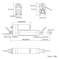Vérin électrique étanche IP67 course 30MM actionneur linéaire silencieux (Modèle 0041932)