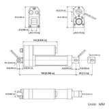 Vérin électrique étanche IP67 course 30MM actionneur linéaire silencieux (Modèle 0041932)
