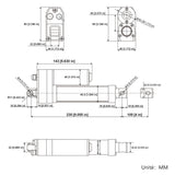 Vérin électrique étanche IP67 course 100MM actionneur linéaire silencieux (Modèle 0041934)