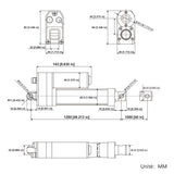Vérin électrique étanche IP67 course 1000MM actionneur linéaire silencieux (Modèle 0041947)