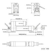 Vérin électrique étanche IP67 course 900MM actionneur linéaire silencieux (Modèle 0041946)