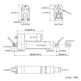 Vérin électrique étanche IP67 course 500MM actionneur linéaire silencieux (Modèle 0041942)