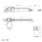 Vérin électrique industriel course 450MM actionneur linéaire 6000N 600kg (Modèle 0041534)