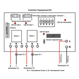 Émetteur récepteur temporise 1000M 220V 2 canaux temporisation ajustable 0s~99h (Modèle 0020487)
