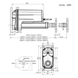 Support de plaque plate carrée fixe inférieur pour vérin électrique F (Modèle 0043110)
