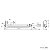 Actionneur linéaire électrique à course réglable 2000N vérin électrique course 350MM (Modèle 0041727)