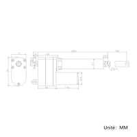 Vérin électrique industriel lourd course 900MM actionneur linéaire 5000N 500kg (Modèle 0041550)