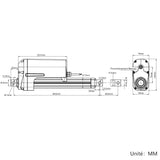 Vérin électrique industriel lourd course 400MM actionneur linéaire 12000N 1200kg (Modèle 0041608)