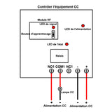 Système de télécommande sans fil RF à une télécommande et six récepteurs CC avec modes de contrôle autoblocage/momentané/interblocage (Modèle 0020431)