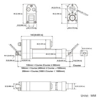 Kit de télécommande de actionneur linéaire électrique étanche et silencieux 780 lbs 3500N (Modèle 0043084)