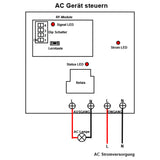 5KM Émetteur récepteur interrupteur sans fil longue portée 1 voie 30A sortie CC (Modèle 0020114)