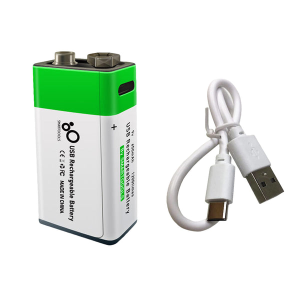 9V 650mAh Batterie au Lithium de type 6F22 Rechargeable par USB 