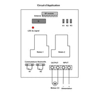 Interrupteur sans fil RF DC12V 24V contrôle l'extension et la rétraction des vérins électriques (Modèle 0020605)