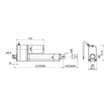 Vérin électrique 350N 35kg course 1000MM actionneur linéaire avec potentiomètre intégré (Modèle 0041676)