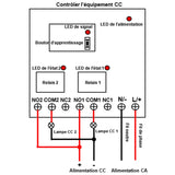 CA 110V 220V kit émetteur récepteur porte de garage avec sortie relais (Modèle 0020333)