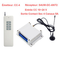CC Émetteur récepteur radio longue portée 433 Mhz sortie relais 4ch 5A