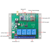 CC Émetteur récepteur radio longue portée 433 Mhz sortie relais 4ch 5A