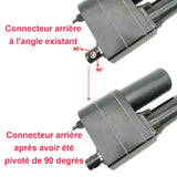 Option de rotation à 90° pour les connecteurs avant et arrière du vérin électrique C (modèle 0044114)