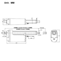 Un contrôle deux kit de contrôle synchrone de actionneur linéaire électrique industriel à usage intensif 12000N 2700 lbs 12V 24V (Modèle 0043055)