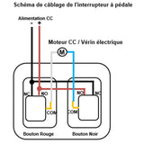 Interrupteur à pédale double à mode momentané pour moteur CC et vérin électrique (Modèle 0044107)