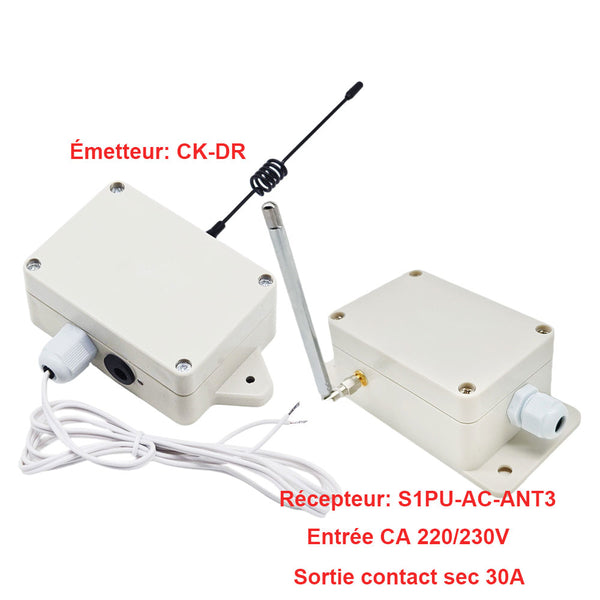 Interrupteur contact sec CA 220/230V 30A activé par signal de contact sec