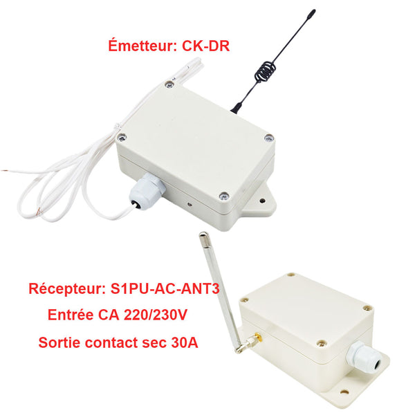 Interrupteur contact sec CA 220/230V 30A activé par signal de contact sec