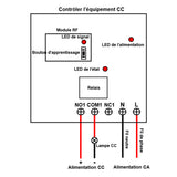 Interrupteur de relais sans fil un-contrôle-douze RF CA avec 1 émetteur et 12 canaux 12 récepteurs monocanal (Modèle 0020362)