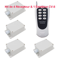 Interrupteur télécommande sans fil pour 1 émetteur & 4 récepteurs
