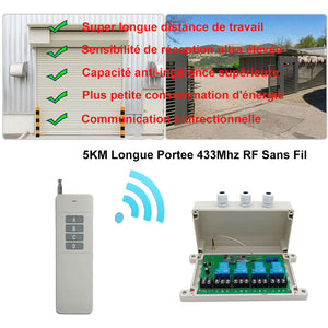Commutateur a Distance Sans Fil, 12V Interrupteur a Distance, DC 30A Relais  Telecommande, Interrupteur à Distance Relais Porte Roulante, Appareils