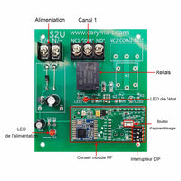 Kit de Interrupteur Sans Fil Longue Portée 5KM Déclenché par Contact Sec Normalement Ouvert (Modèle 0020692)