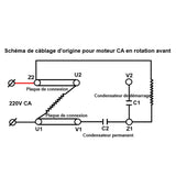 Kit de télécommande pour moteur à courant alternatif monophasé asynchrone à double condensateur (Modèle 0020805)